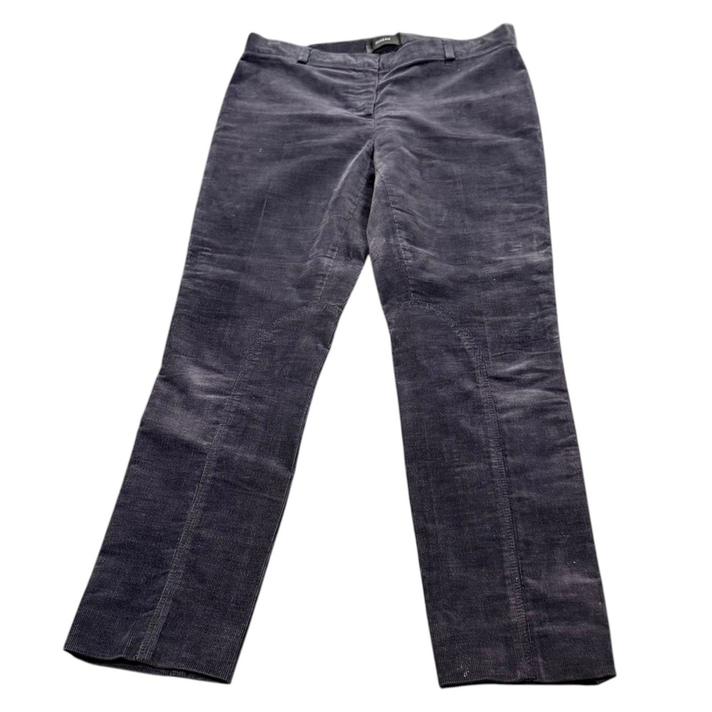 Joseph Corduroy Pants Womens Grayish-Navy Blue Straight Leg Quiet Luxury Size 36